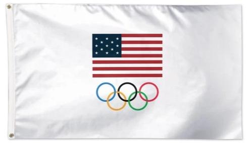 USA Olympic Team Flag White